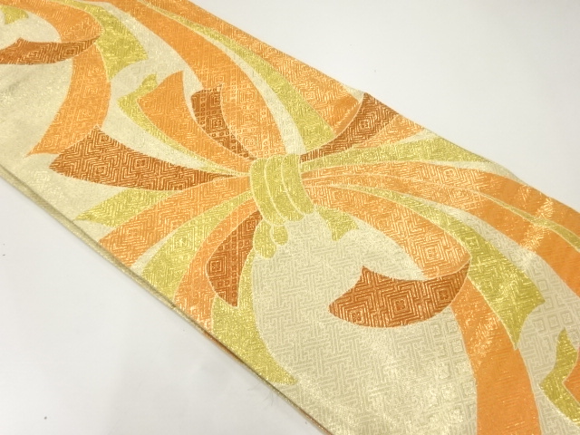JAPANESE KIMONO / ANTIQUE FUKURO OBI / SILK / SAGA NISHIKI / WOVEN NOSHI